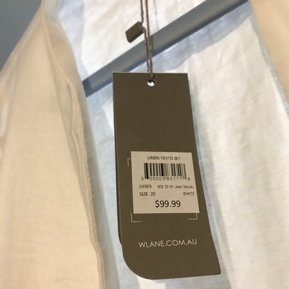 Size 20 NWT White Linen over-jacket/coat - Picture 5 of 15